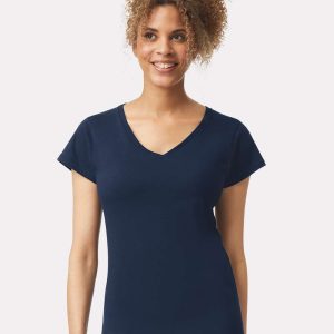 Women Softstyle V-Neck T-Shirts 64V00L