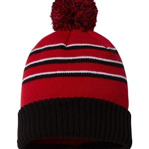 Stripe Cuffed PomPom